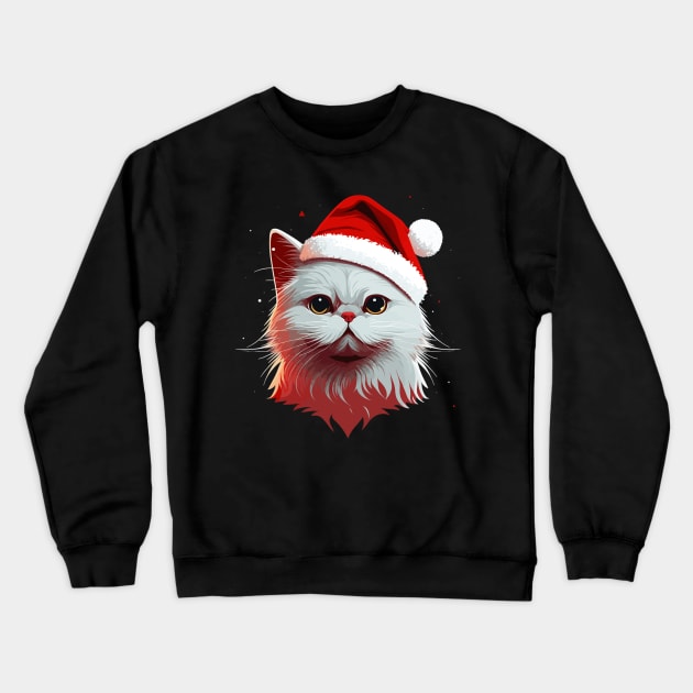 Cute Ugly Christmas Cat Gift Funny Cat Christmas Crewneck Sweatshirt by KsuAnn